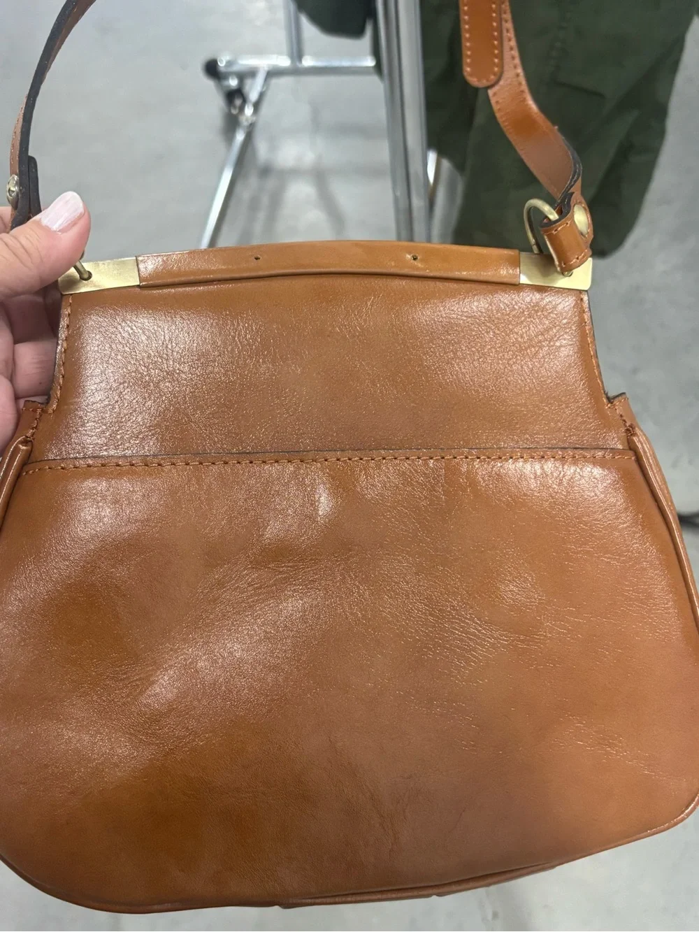Patricia Nash Women's Tan Leather Crossbody Bag with Gold Hardware
